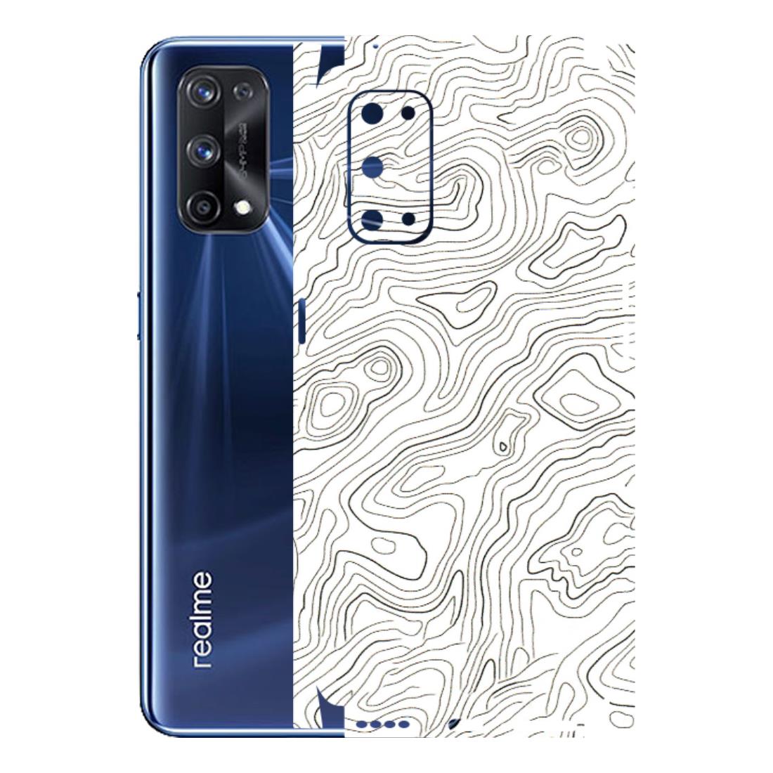Realme Phone Skins (All Models) - White Black Swirls - 3D Embossed Finish (L-219) Realme X7 Pro (5G)