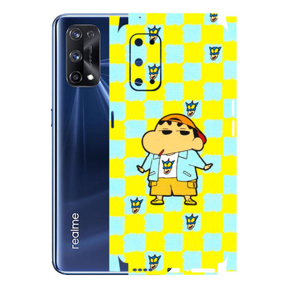 Realme Phone Skins (All Models) - Yellow Blue Shinchan Cute - 3D Embossed Finish (L-221) Realme X7 Pro (5G)