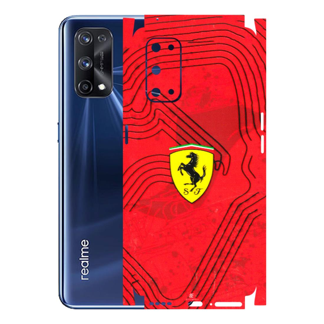Realme Phone Skins (All Models) - Red Ferrari Logo Stylish - 3D Embossed Finish (L-238) Realme X7 Pro (5G)