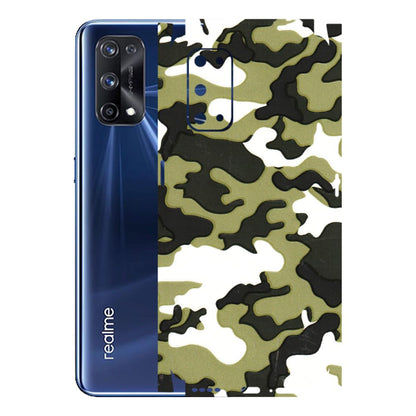 Realme Phone Skins (All Models) - Camouflages White And Green - 3D Embossed Finish (L-243) Realme X7 Pro (5G)