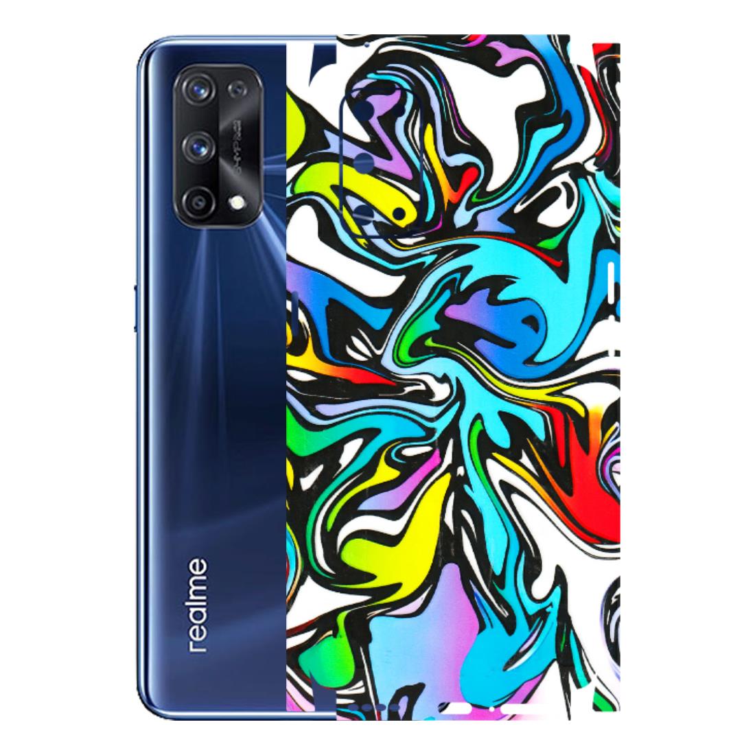 Realme Phone Skins (All Models) - Abstract Colour Paints - 3D Embossed Finish (L-271) Realme X7 Pro (5G)
