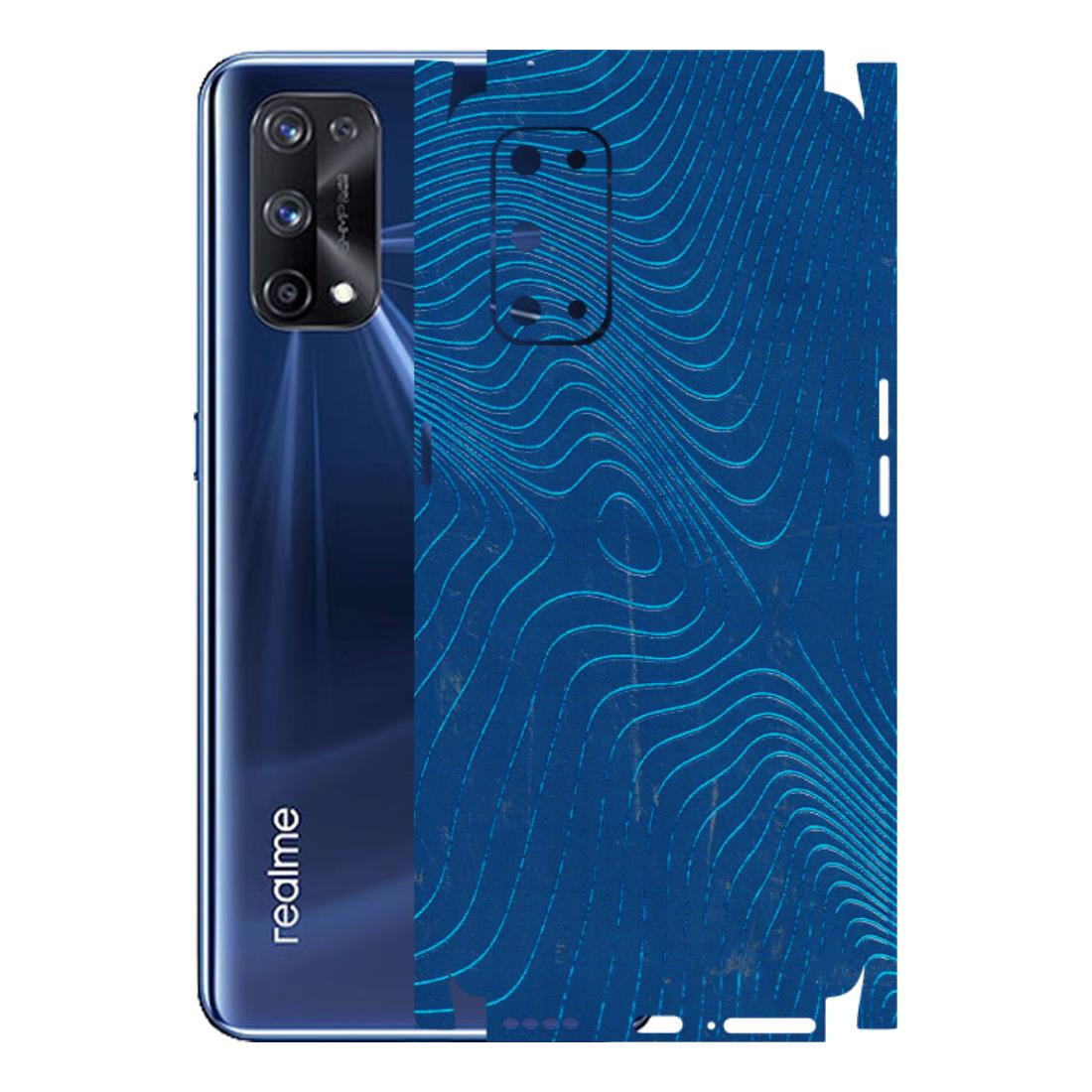 Realme Phone Skins (All Models) - Abstract Blue Line Map - 3D Embossed Finish (L-272) Realme X7 Pro (5G)