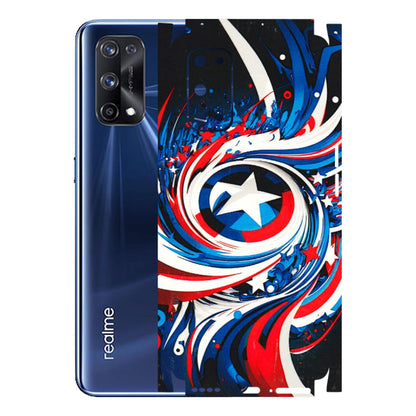 Realme Phone Skins (All Models) - Captain America Logo - 3D Embossed Finish (L-307) Realme X7 Pro (5G)
