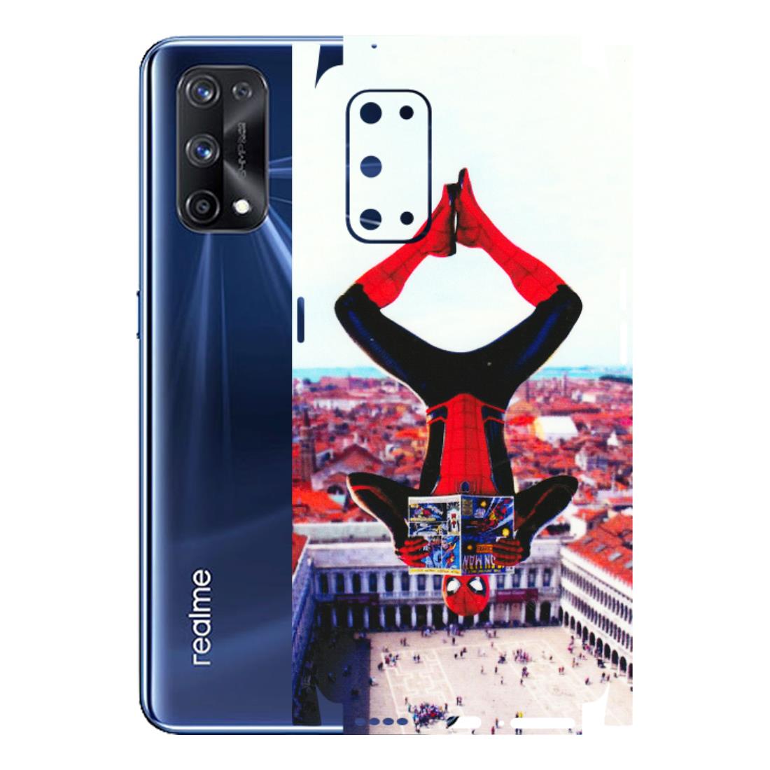 Realme Phone Skins (All Models) - Spiderman Hanging - 3D Embossed Finish (L-53) Realme X7 Pro (5G)