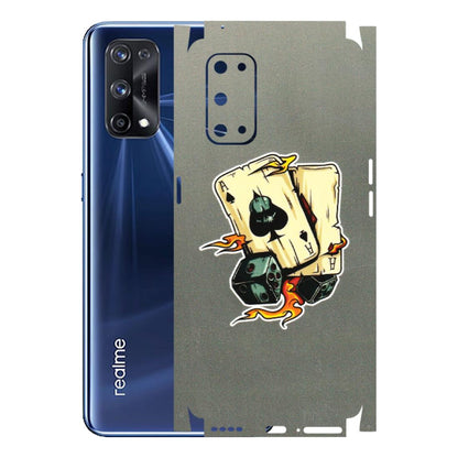 Realme Phone Skins (All Models) - Grey Cards Of Ace - 3D Embossed Finish (L-77) Realme X7 Pro (5G)