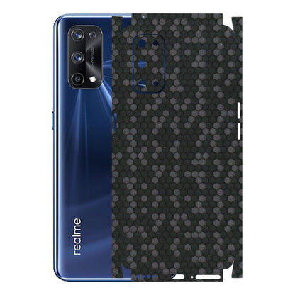 Realme Phone Skins (All Models) - Black Grey Honeycomb Sober - 3D Embossed Finish (L-85) Realme X7 Pro (5G)