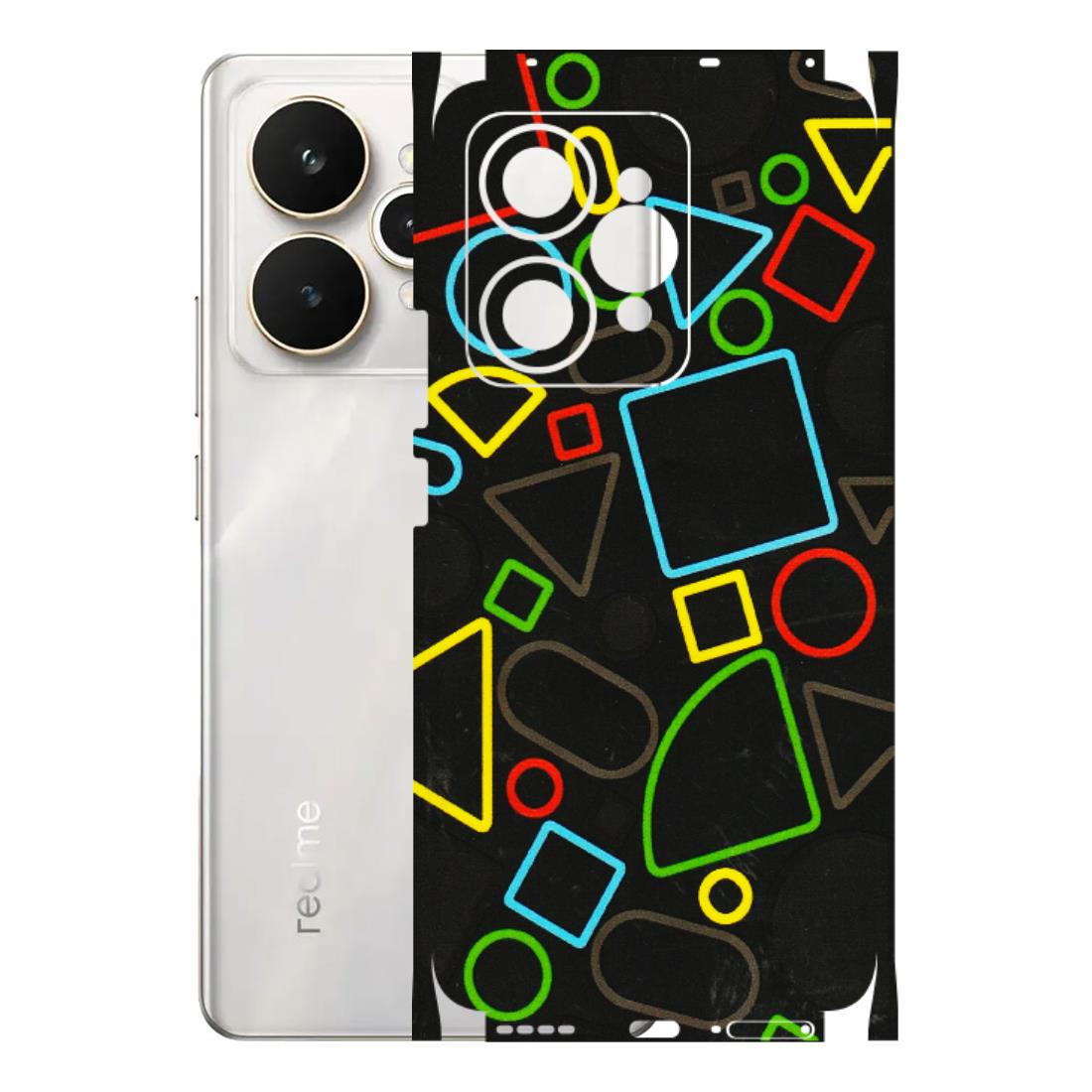 Realme Phone Skins (All Models) - Black Shapes - 3D Embossed Finish (L-131) Realme 15 5G