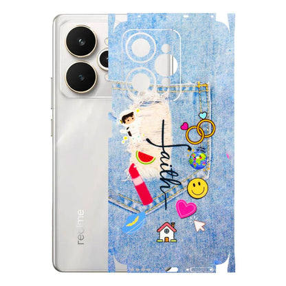 Realme Phone Skins (All Models) - Denim Jeans Pocket - 3D Embossed Finish (L-134) Realme 15 5G
