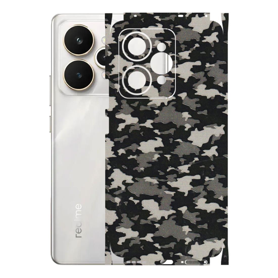 Realme Phone Skins (All Models) - Black/Grey Camoflaunge - 3D Embossed Finish (L-142) Realme 15 5G