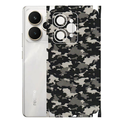 Realme Phone Skins (All Models) - Black/Grey Camoflaunge - 3D Embossed Finish (L-142) Realme 15 5G