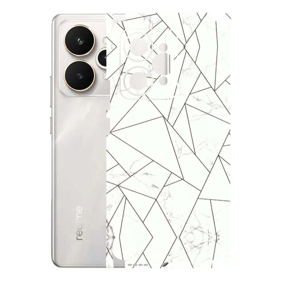 Realme Phone Skins (All Models) - Luxury White Marble Effect - 3D Embossed Finish (L-168) Realme 15 5G