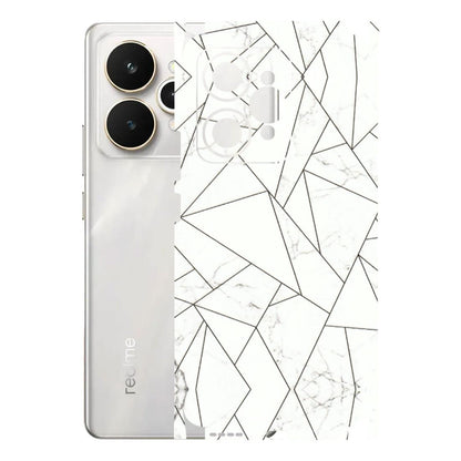 Realme Phone Skins (All Models) - Luxury White Marble Effect - 3D Embossed Finish (L-168) Realme 15 5G