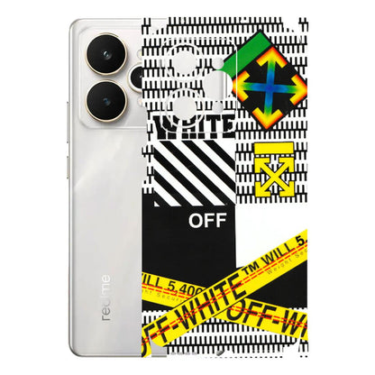 Realme Phone Skins (All Models) - White Off Abstract - 3D Embossed Finish (L-172) Realme 15 5G