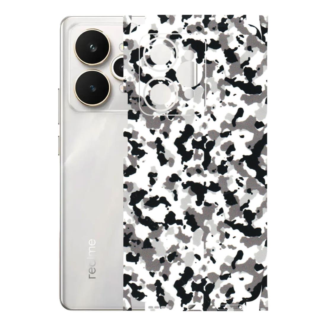 Realme Phone Skins (All Models) - White Black Camouflage - 3D Embossed Finish (L-18) Realme 15 5G