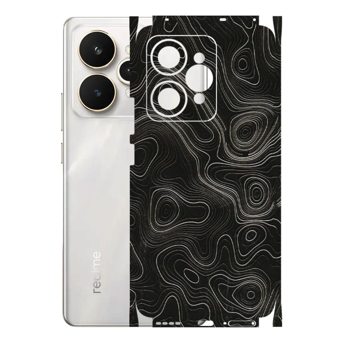 Realme Phone Skins (All Models) - Black Swirl - 3D Embossed Finish (L-196) Realme 15 5G