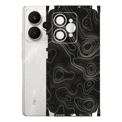 Realme Phone Skins (All Models) - Black Swirl - 3D Embossed Finish (L-196) Realme 15 5G