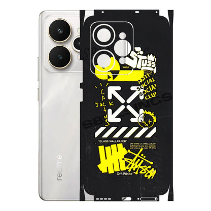 Realme Phone Skins (All Models) - Anti Social Graffiti - 3D Embossed Finish (L-198) Realme 15 5G