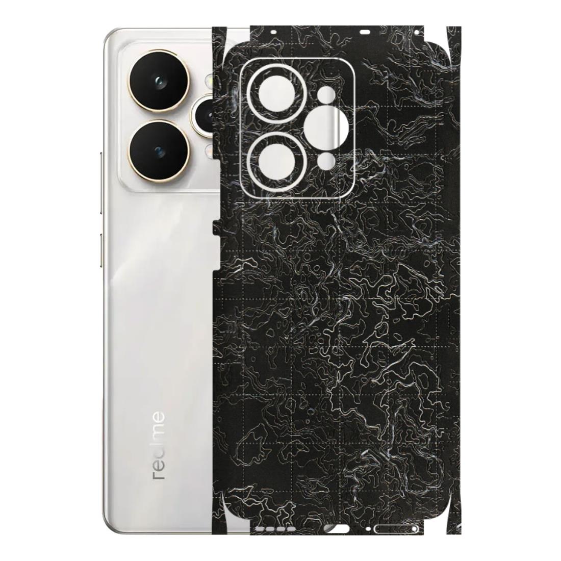 Realme Phone Skins (All Models) - Black map Texture - 3D Embossed Finish (L-201) Realme 15 5G