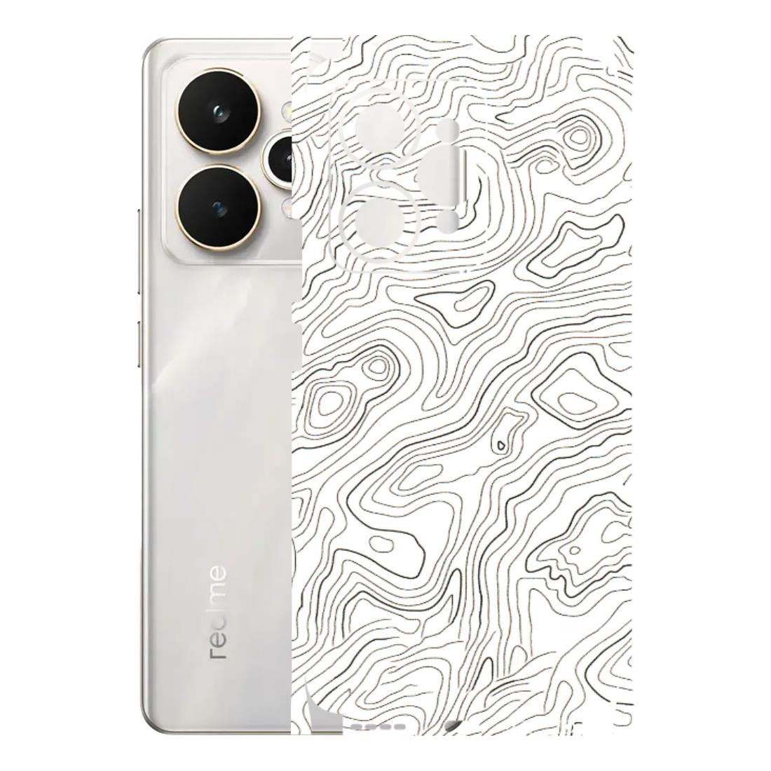 Realme Phone Skins (All Models) - White Black Swirls - 3D Embossed Finish (L-219) Realme 15 5G