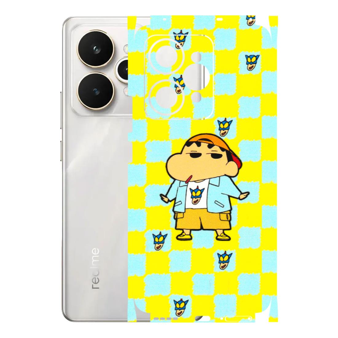 Realme Phone Skins (All Models) - Yellow Blue Shinchan Cute - 3D Embossed Finish (L-221) Realme 15 5G