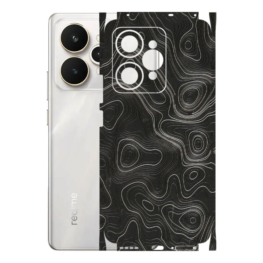 Realme Phone Skins (All Models) - Abstract White Line Map - 3D Embossed Finish (L-269) Realme 15 5G
