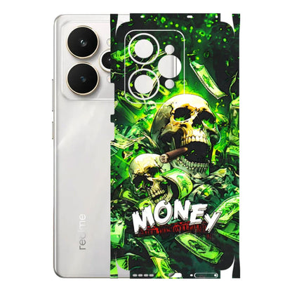 Realme Phone Skins (All Models) - Skull Money - 3D Embossed Finish (L-303) Realme 15 5G