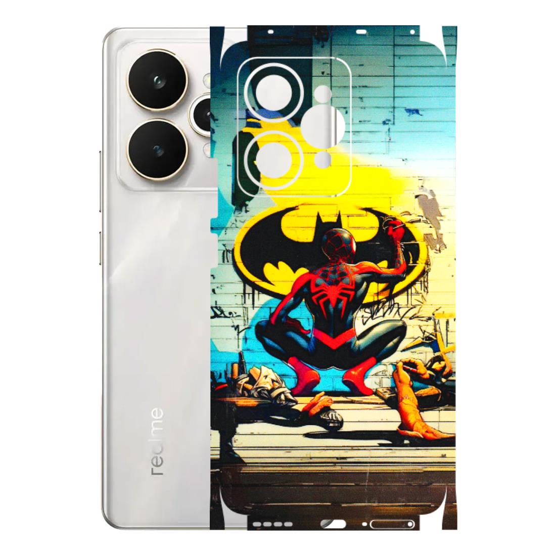 Realme Phone Skins (All Models) - New Spiderman Bat Logo - 3D Embossed Finish (L-309) Realme 15 5G