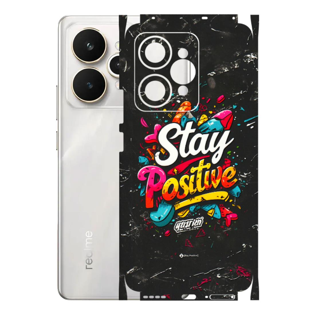 Realme Phone Skins (All Models) - Stay Positive Black - 3D Embossed Finish (L-31) Realme 15 5G