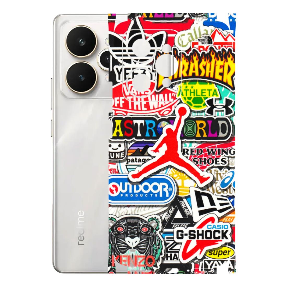 Realme Phone Skins (All Models) - Multi Brands Sticker Graffiti - 3D Embossed Finish (L-37) Realme 15 5G