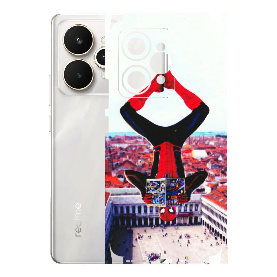 Realme Phone Skins (All Models) - Spiderman Hanging - 3D Embossed Finish (L-53) Realme 15 5G