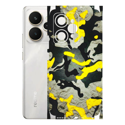 Realme Phone Skins (All Models) - Yellow Camouflage - 3D Embossed Finish (L-61) Realme 15 5G