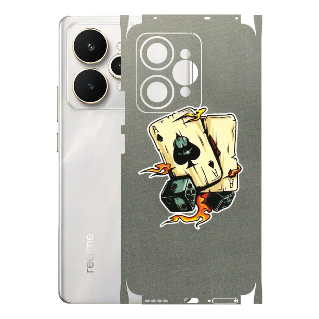 Realme Phone Skins (All Models) - Grey Cards Of Ace - 3D Embossed Finish (L-77) Realme 15 5G
