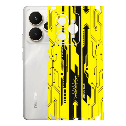 Realme Phone Skins (All Models) - Yellow Cyberpunk - 3D Embossed Finish (L-93) Realme 15 5G