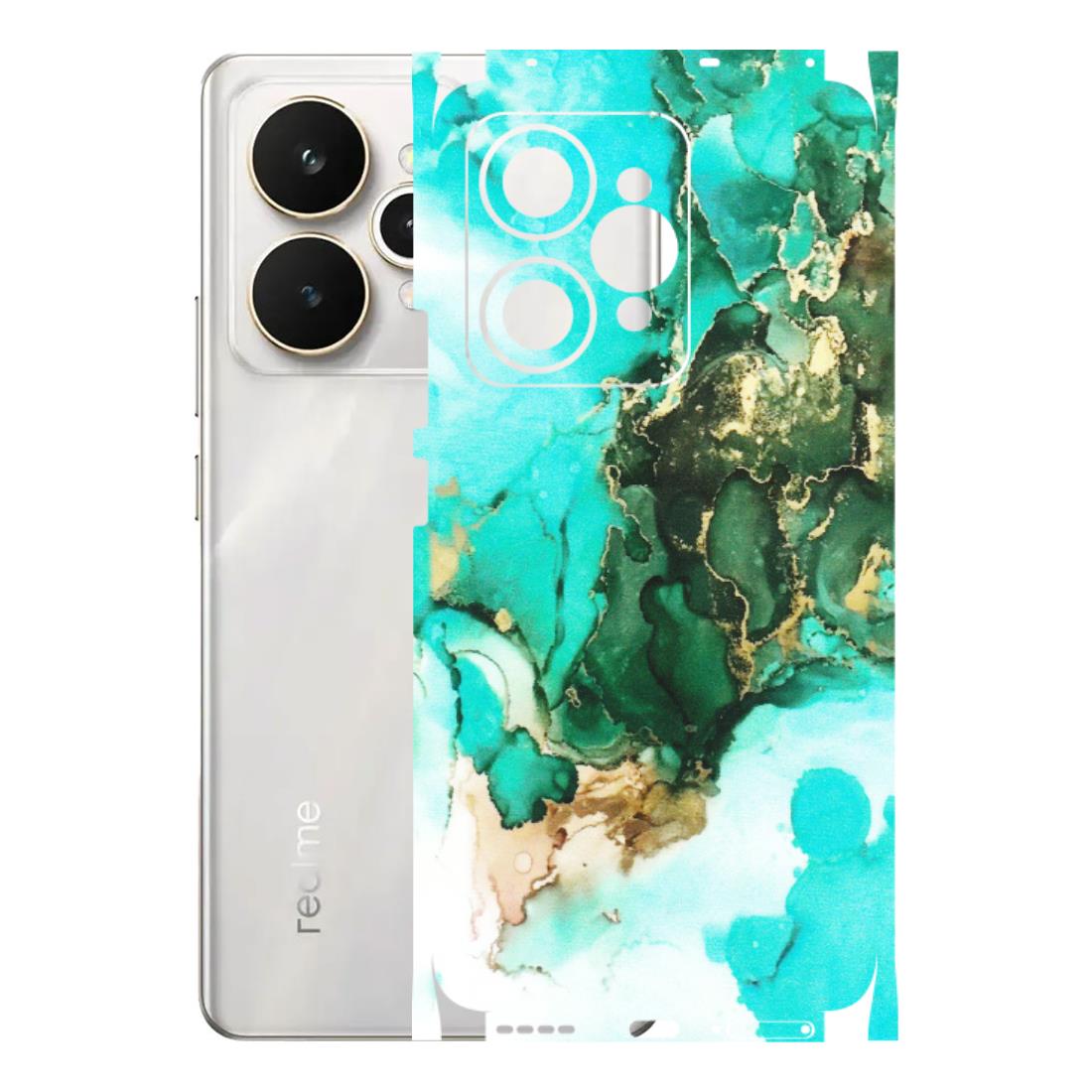 Realme Phone Skins (All Models) - The Blue Gold Marble - Matte Finish (M-124) Realme 15 5G