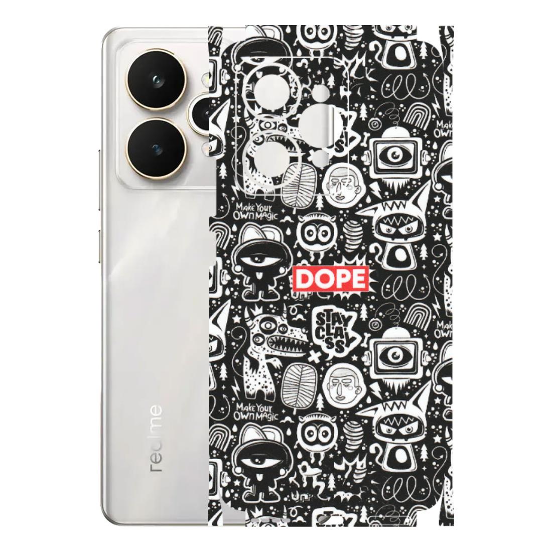 Realme Phone Skins (All Models) - Dope Stay Classy Black Doodles - Matte Finish (M-126) Realme 15 5G