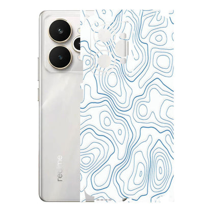Realme Phone Skins (All Models) - Blue And White Swirls - Matte Finish (M-139) Realme 15 5G