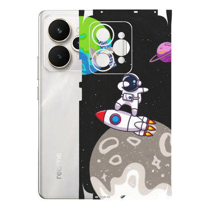 Realme Phone Skins (All Models) - Astronaut Vibing Toon Running - Matte Finish (M-39) Realme 15 5G