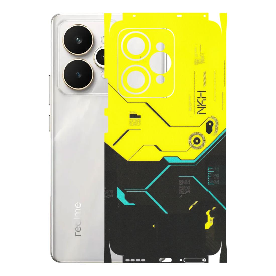 Realme Phone Skins (All Models) - Black Yellow Technica - Matte Finish (M-53) Realme 15 5G