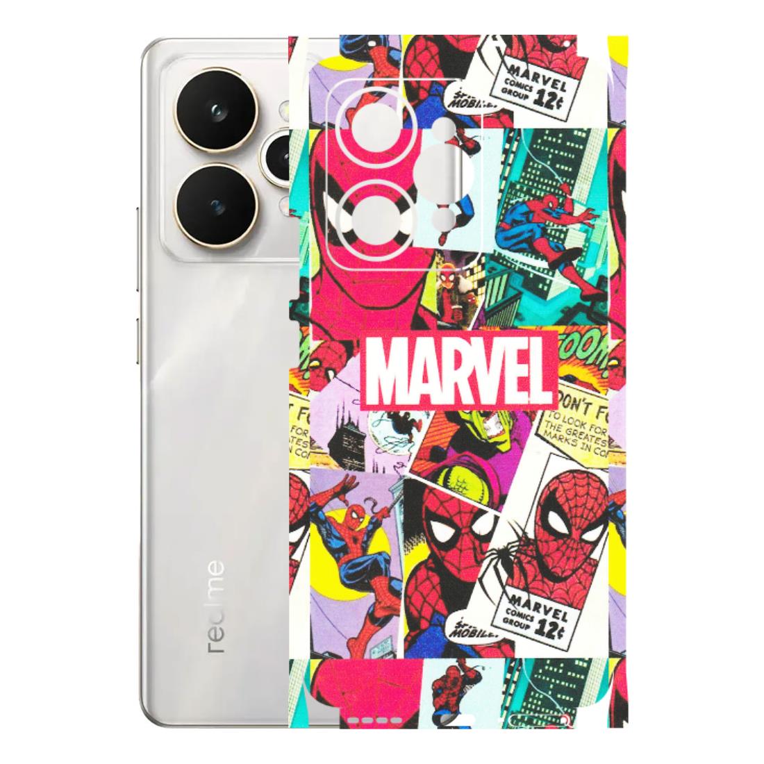 Realme Phone Skins (All Models) - Marvel Comic Spiderman Grafitti - Matte Finish (M-72) Realme 15 5G