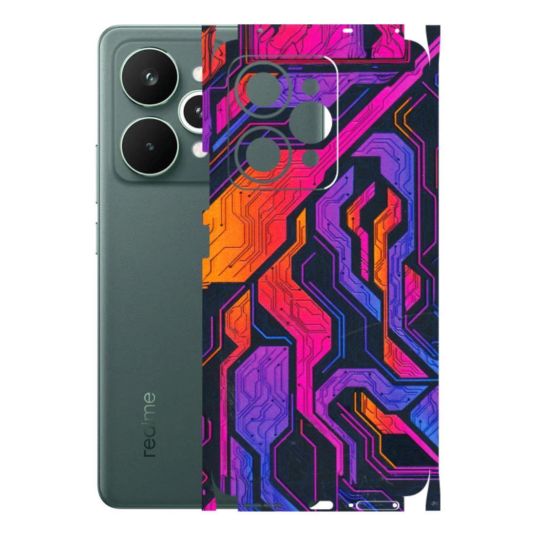 Realme Phone Skins (All Models) - Tech Circuits Futuristic - 3D Embossed Finish (L-07) Realme 15 Pro 5G