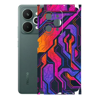 Realme Phone Skins (All Models) - Tech Circuits Futuristic - 3D Embossed Finish (L-07) Realme 15 Pro 5G