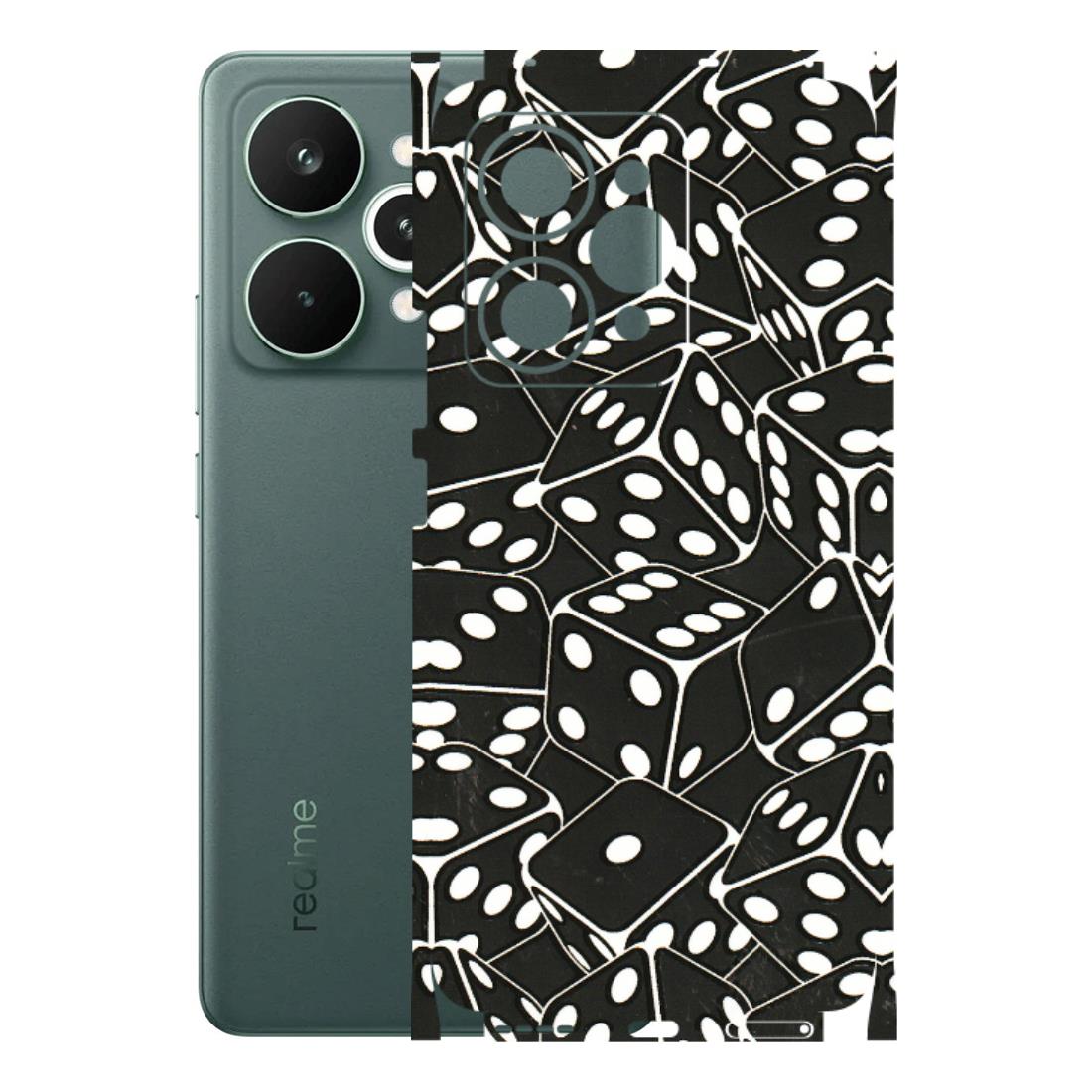 Realme Phone Skins (All Models) - Big Black Dices - 3D Embossed Finish (L-106) Realme 15 Pro 5G