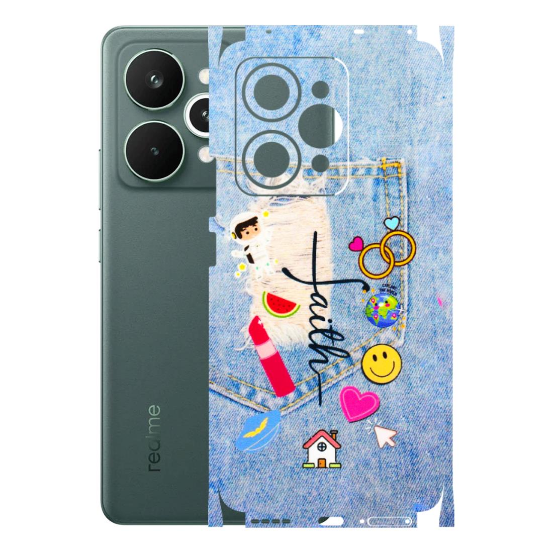 Realme Phone Skins (All Models) - Denim Jeans Pocket - 3D Embossed Finish (L-134) Realme 15 Pro 5G