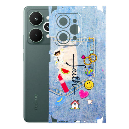 Realme Phone Skins (All Models) - Denim Jeans Pocket - 3D Embossed Finish (L-134) Realme 15 Pro 5G