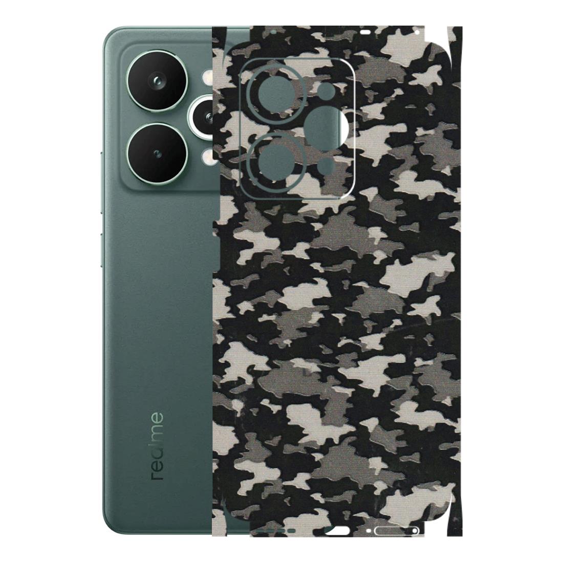 Realme Phone Skins (All Models) - Black/Grey Camoflaunge - 3D Embossed Finish (L-142) Realme 15 Pro 5G