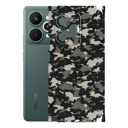 Realme Phone Skins (All Models) - Black/Grey Camoflaunge - 3D Embossed Finish (L-142) Realme 15 Pro 5G
