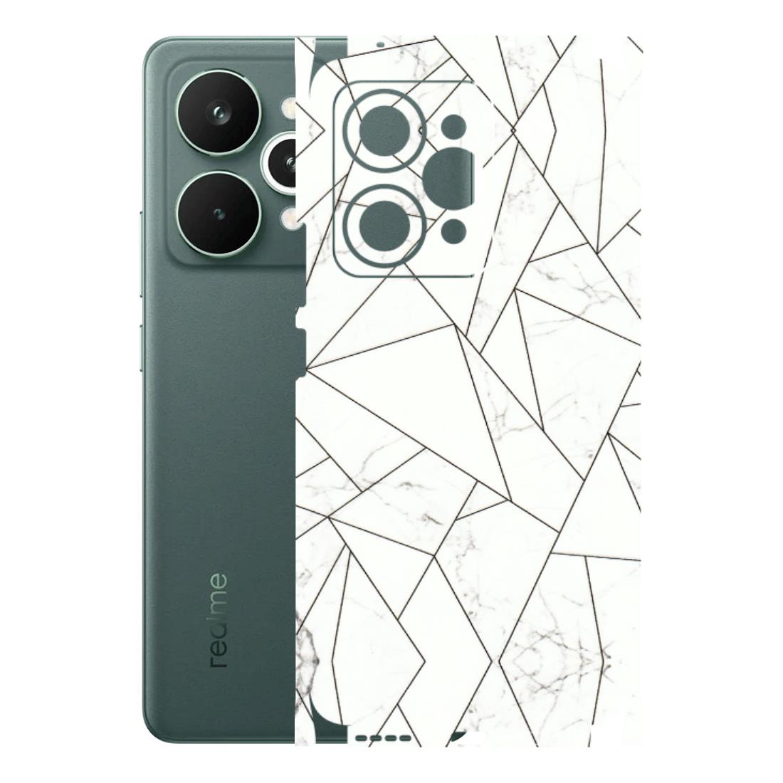 Realme Phone Skins (All Models) - Luxury White Marble Effect - 3D Embossed Finish (L-168) Realme 15 Pro 5G