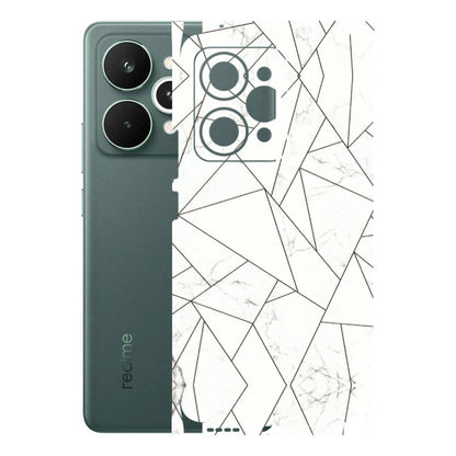 Realme Phone Skins (All Models) - Luxury White Marble Effect - 3D Embossed Finish (L-168) Realme 15 Pro 5G