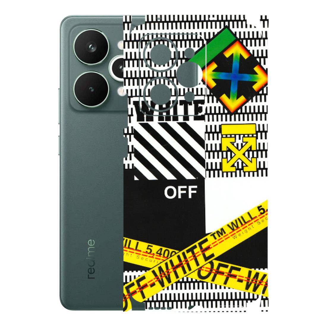 Realme Phone Skins (All Models) - White Off Abstract - 3D Embossed Finish (L-172) Realme 15 Pro 5G