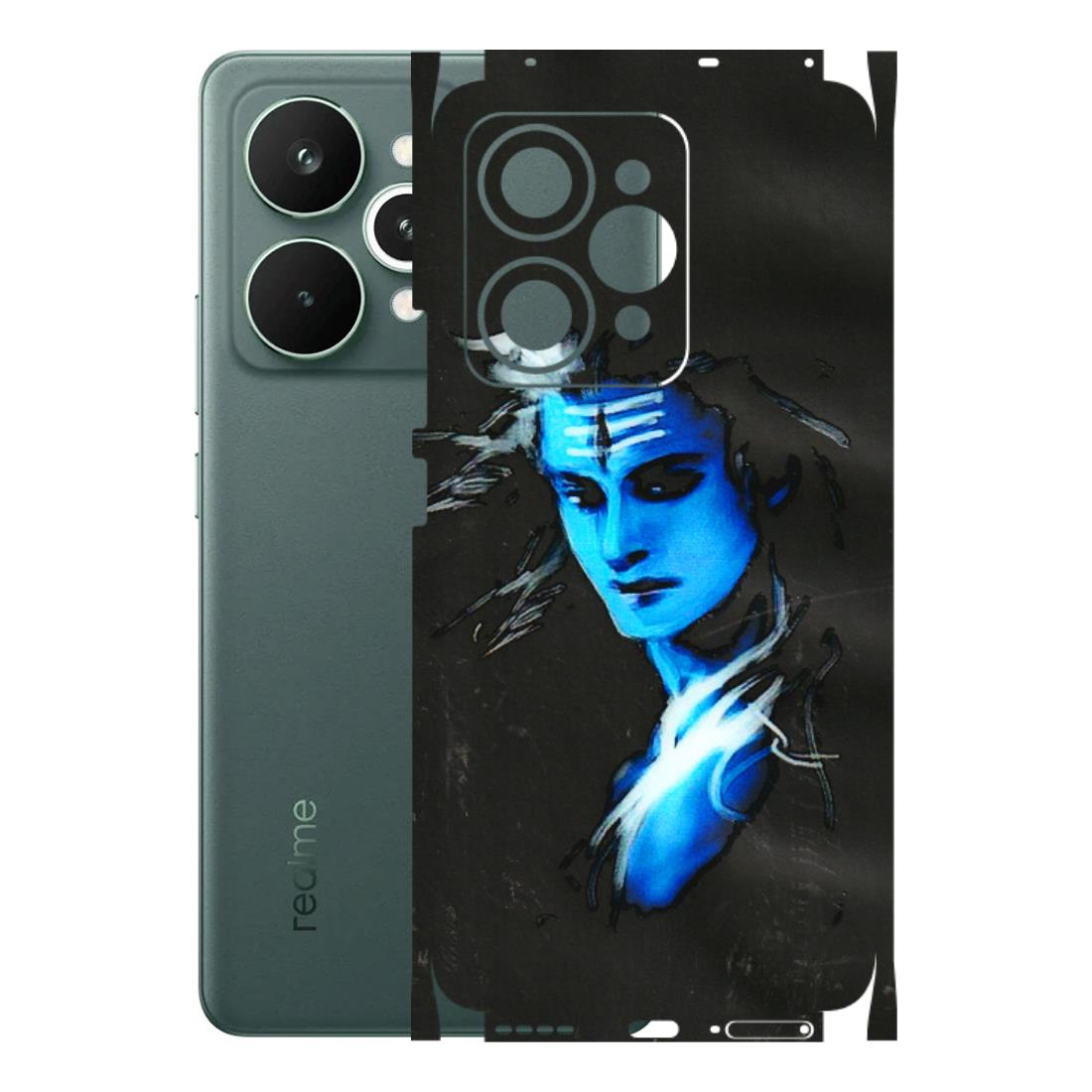 Realme Phone Skins (All Models) - Har Har Mahadev Blue/Black - 3D Embossed Finish (L-185) Realme 15 Pro 5G